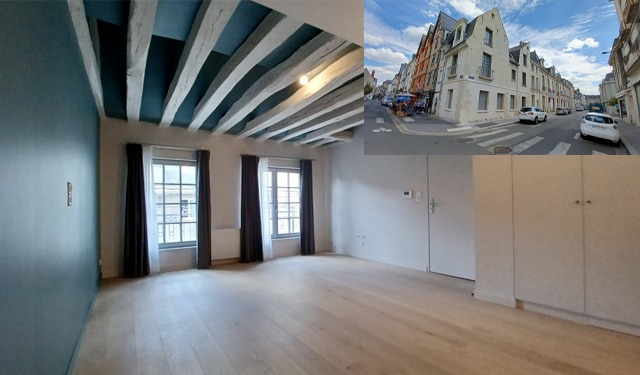 image façade et pièce principale appartement duplex à louer quartier sur l'hyper centre de tours | LOCATION 37