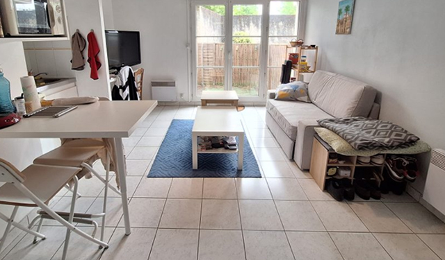 Vue pièce principale studio meuble à louer sur Tours Centre| LOCATION 37.FR