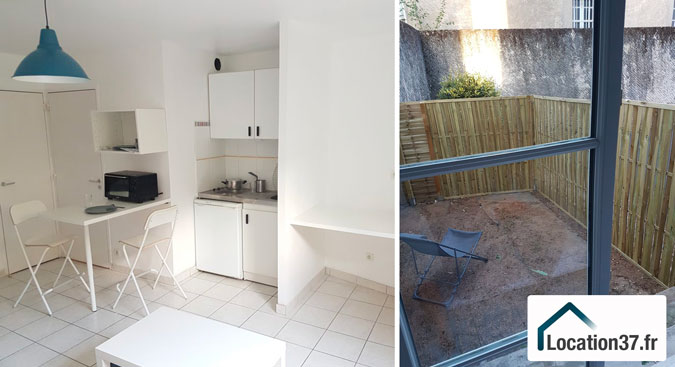 studio meublé proche hopital bretonneau avec jardin privatif à tours location37.fr