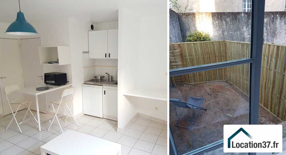 studio meublé au calme dans résidence récente avec jardin privatif à tours quartier bretonneau par location37.fr