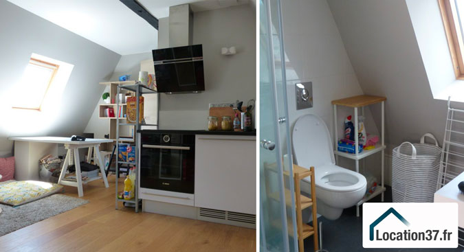 studio rénové dans rue calme cnetre de tours au qaurtier des halles idéal étudiant loué par location37.fr