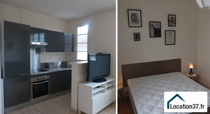 appartement T2 meublé refait à neuf exposé sud proche gare de tours par location37.fr